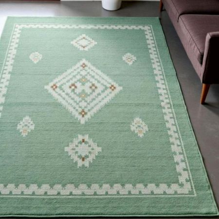 Scandinavian Green Wool Rug